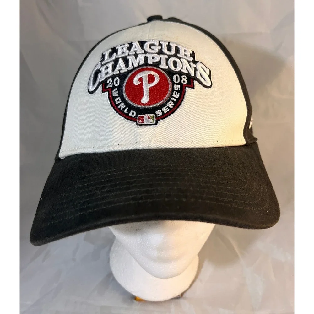 New Era Philadelphia Phillies 2008 World Series League Champions Hat Black White